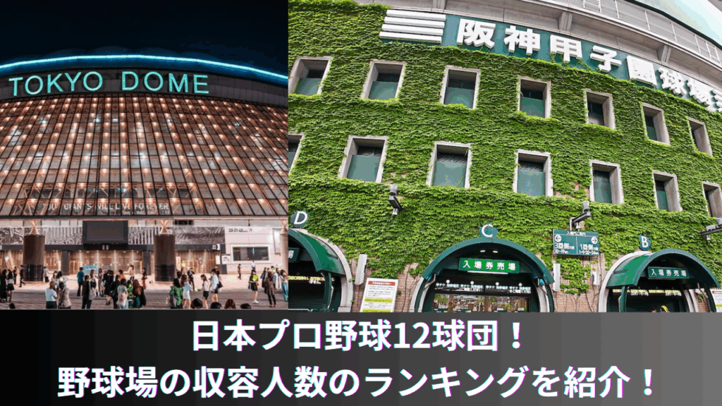 日本プロ野球12球団の野球場の収容人数のランキングを紹介！収容率や広さ、球場の特徴も解説